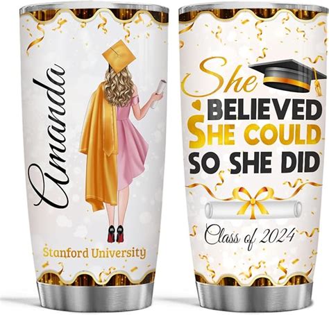 Amazon Wowcugi Personalized Graduation Tumbler Class Of 2024 She