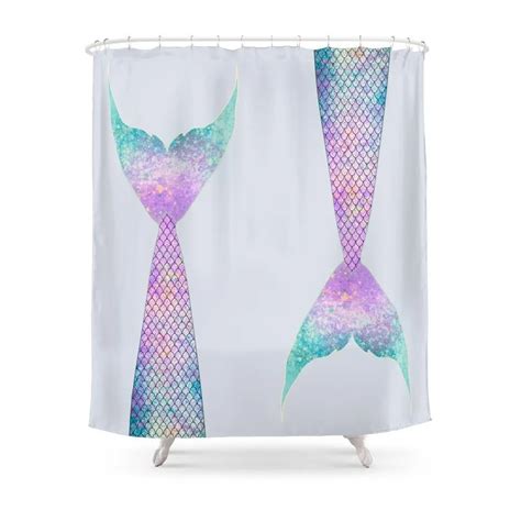 Mermaid Tail Purple And Green Shower Curtain Waterproof Polyester