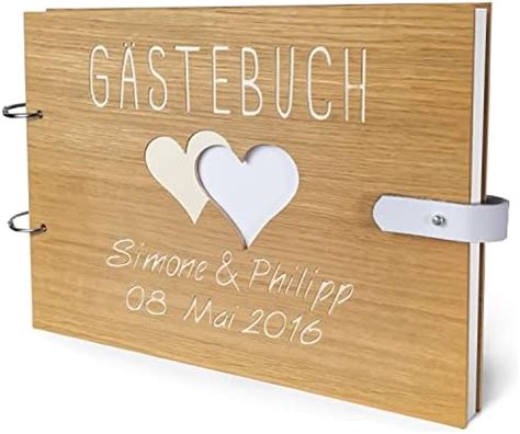 G Stebuch Zur Hochzeit Aus Holz Eiche Individuelle Gravur Din A