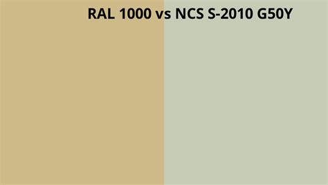 Ral 1000 Vs Ncs S 2010 G50y Ral Colour Chart Uk