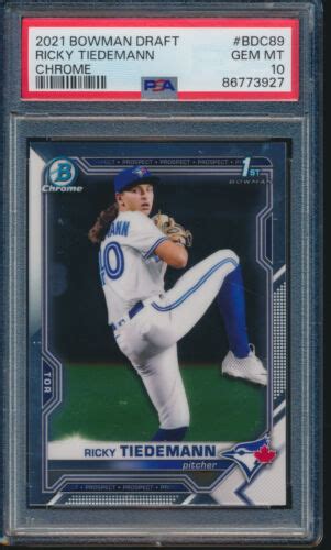 PSA 10 RICKY TIEDEMANN 1st 2021 Bowman Chrome Draft BLUE JAYS Rookie RC