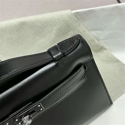 新加坡愛馬仕迷你凱莉一代多少錢 Hermes Mini Kelly Pochette BOX 黑色黑扣 Qatar Kuwait Hermes