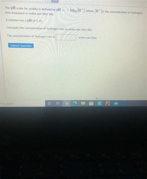 Solved The PH Scale For Acidity Is Defined By PH 20810 Chegg