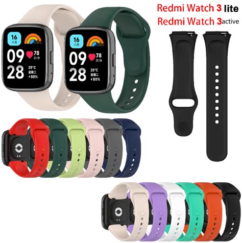 Silicone Replacement Watchband Sport Strap For Redmi Watch 3 Active