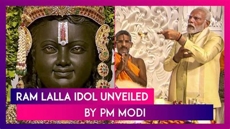 Ram Lalla Idol Revealed Pm Narendra Modi Unveils Lord Rams Idol At