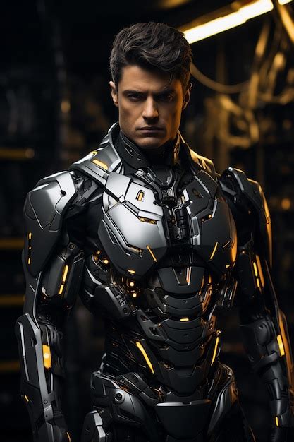 Premium AI Image | Portrait of a handsome man wearing futuristic combat ...