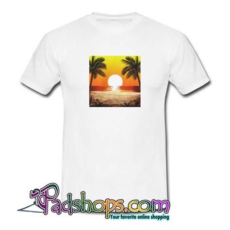 Sundown On Beach T Shirt SL PADSHOPS Beach T Shirts Shirts T Shirt