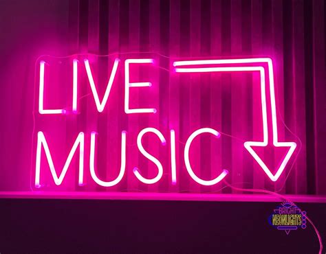 Live Music Neon Sign Neon Music Sign Music Bar Led Sign Etsy