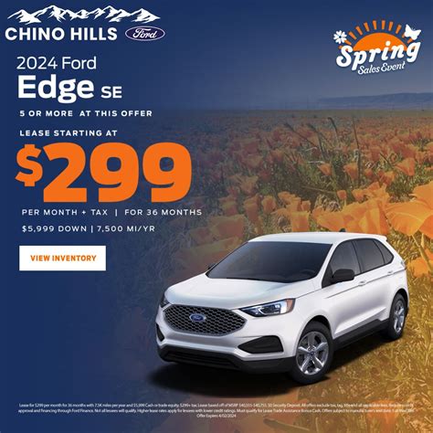 New Vehicle Specials Chino Hills Ford