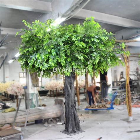 Customized Artificial Large Ficus Tree With Galvanized Pipe Fiberglass