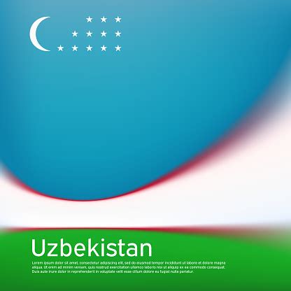 Uzbekistan Flag Background Blurred Pattern In The Colors Of The Uzbek ...