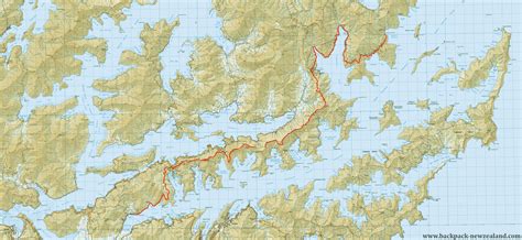 Queen Charlotte Track Map, : Topo Maps of New Zealand Tracks ...