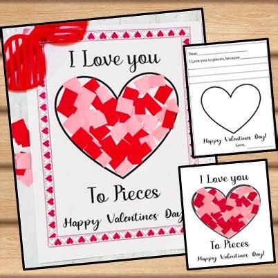 Valentines Day I Love You To Pieces Free Printable Template Zippi