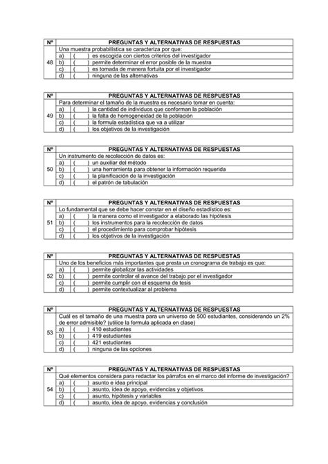 Cuestionario Metodologia De La Investigacion PDF Descarga Gratuita