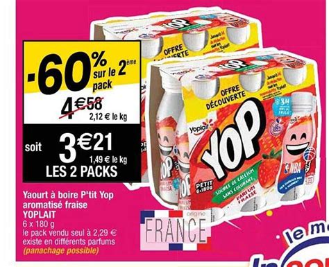 Promo Yaourt Boire P Tit Yop Aromatis Fraise Yoplait Sur Le