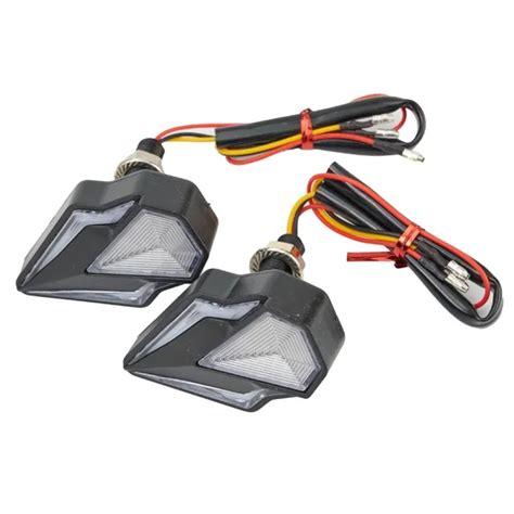 PAIRE DE FEUX Indicateurs De Clignotants DEL Avec Support Rouge DRL