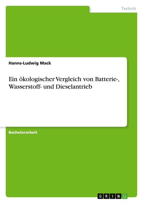 Ein ökologischer Vergleich von Batterie Wasserstoff und