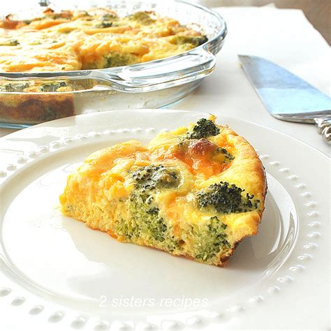 Crustless Broccoli Cheese Quiche 2 Sisters Recipes By Anna And Liz