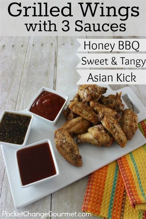 Grilled Naked Wings With Three Sauces Pocket Change Gourmet
