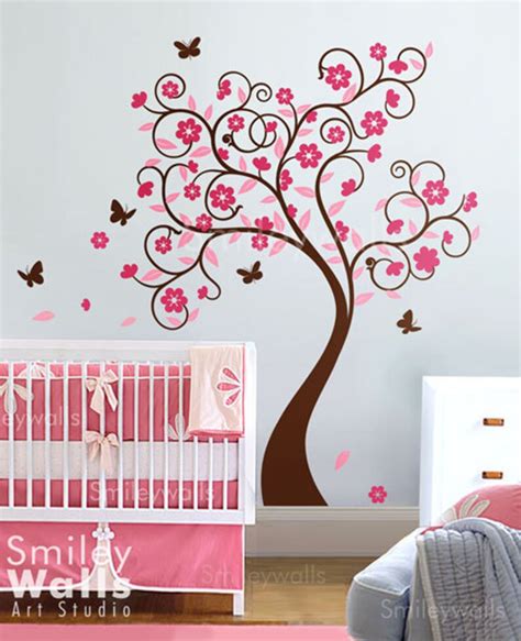 Cherry Blossom Tree Wall Decal Cherry Tree Wall Sticker Etsy