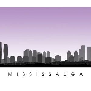 Mississauga ON City Skyline Art Canada Cityscape Poster Print - Etsy