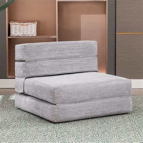 MUZZ Folding Sofa Mattress, Tri Fold Sofa Bed,Upholstered Floor Guest ...