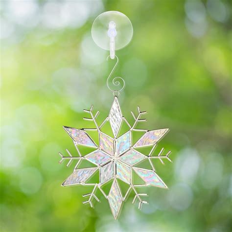 Amazon Soaoo Snowflake Stained Glass Window Hangings Glass