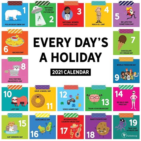 2021 Every Day's A Holiday 12"x12" Wall Calendar - Walmart.com ...