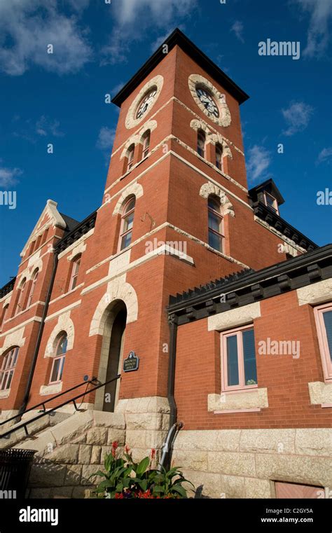 Lake Of The Woods Kenora Ontario Canada Clock Tower Above Brick