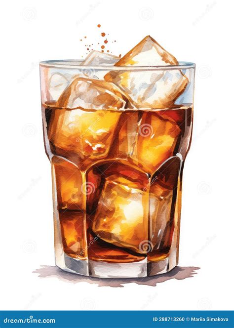 Glass of Cola Watercolor Illustration - Generative AI. Stock Illustration - Illustration of ...