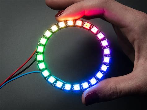 NeoPixel Ring 24 X 5050 RGB LED With Integrated Drivers ID 1586