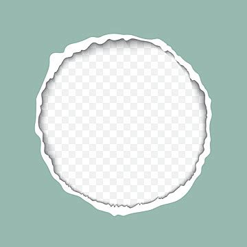 Realistic Vector Texture Of A Circular Frame Made Of Torn Paper Vector