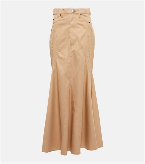 Burberry Cotton Midi Skirt Burberry