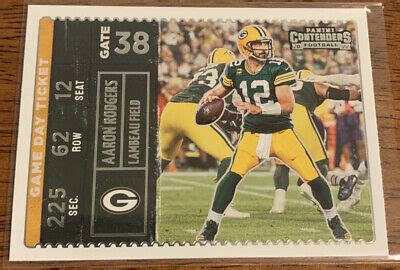 Aaron Rodgers Panini Contenders Game Day Ticket Gdt Aro Green Bay