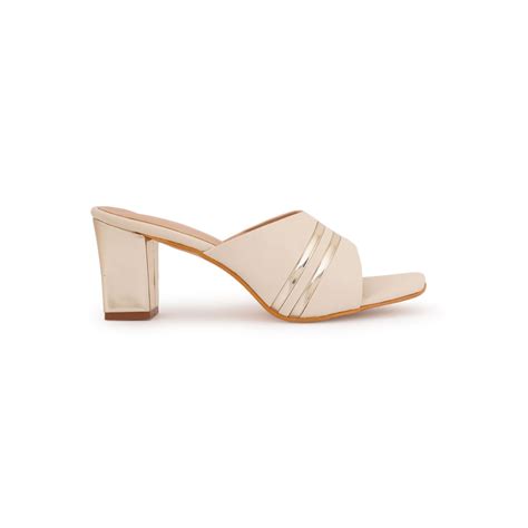 SCENTRA Nude Colour Block Heel Solid Heels Buy SCENTRA Nude Colour