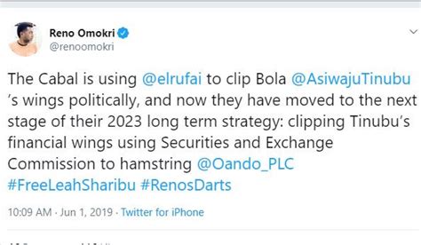 The Cabal Is Using El Rufai To Clip Bola Tinubus Wings Politically