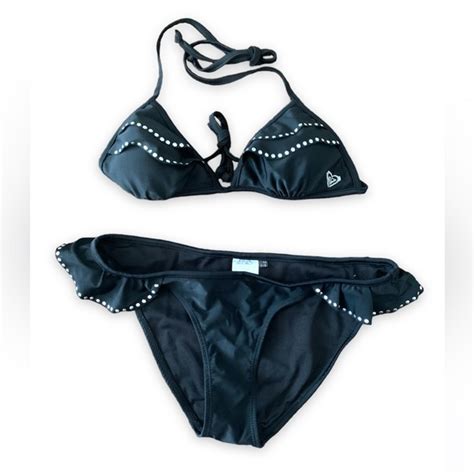Roxy Swim Roxy Black Bikini With Silver Studs Poshmark