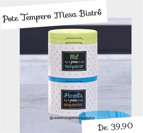 Porta Tempero De Mesa Bistro Tupperware Saleiro E Pimenteiro Mercadolivre