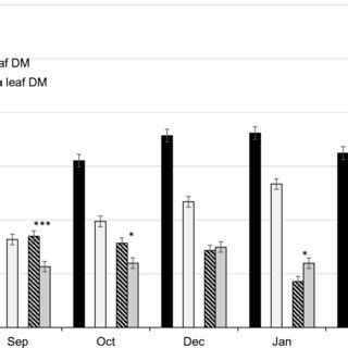 Plant Stalk And Leaf Dry Matter Observed For Plant Cane And First