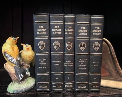 Set Of 5 Antique Books 1909 Harvard Classics Authentic Books Farmhouse