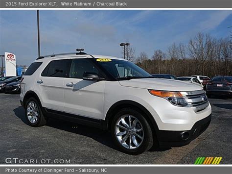 White Platinum 2015 Ford Explorer Xlt Charcoal Black Interior