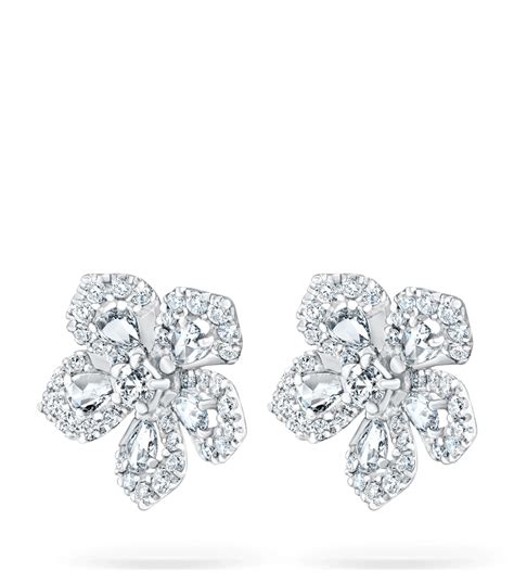 David Morris White Gold And Diamond Miss Daisy Small Earrings Harrods Us