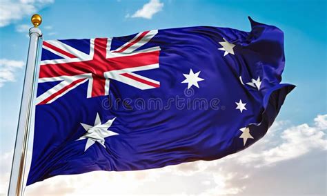 Australian National Flag Waving Against a Bright Sky Stock Video ...