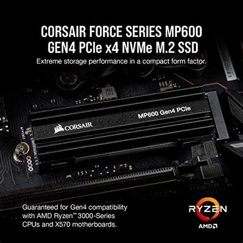 Corsair Force MP600 Series 1TB PCIe Gen4 NVMe M 2 2280 Internal Solid