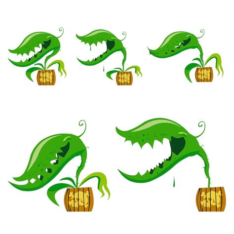 Premium Vector Venus Fly Trap Set Flytrap Isolated Vector Illustration