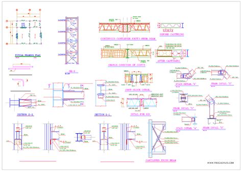 Details of the steel structure of a three-storey building, 60 sq.m.