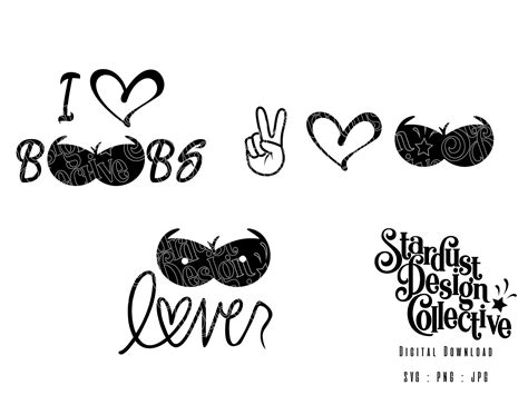 Boob Lover Bundle Svg I Love Boobs Peace Love Boobs Etsy