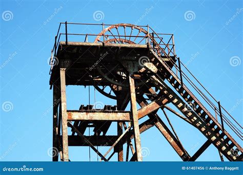 Hoist Wheel At A Coal Mine Stock Photo Image Of Steel 61407456