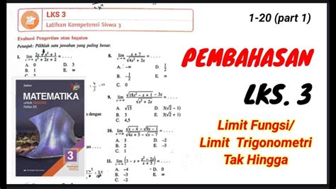 Lks Part Limit Fungsi Tak Hingga Buku Erlangga Sukino Matematika