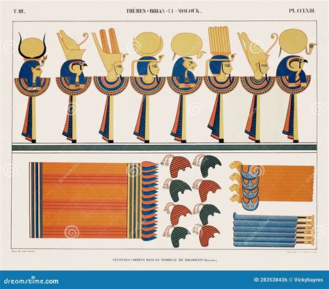 Th Century Depictions Of Ancient Egyptian Paintings Editorial Photo